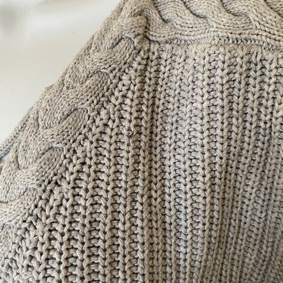 Onehart Long Sleeve Pullover Cable Knit Sweater 100% Cotton Oversized Gray XS - Picture 3 of 9